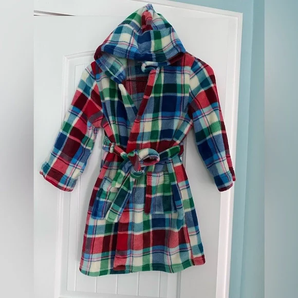 Cat & Jack Plaid Kids Robe - Red, Green, Blue Soft - Picture 1 of 4